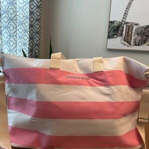 Victoria's Secret Pink and White Striped Travel Bag